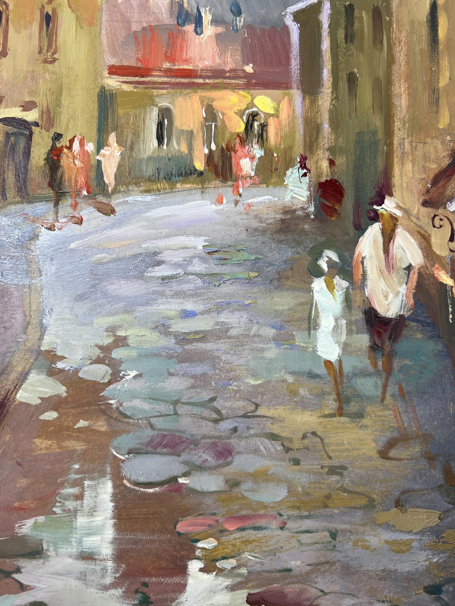Vibrant impressionist oil painting Childhood alley by Yuriy Suprunchuk