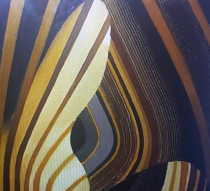 Oil painting Vibration by Alexander Strashevich with wavy gold stripes
