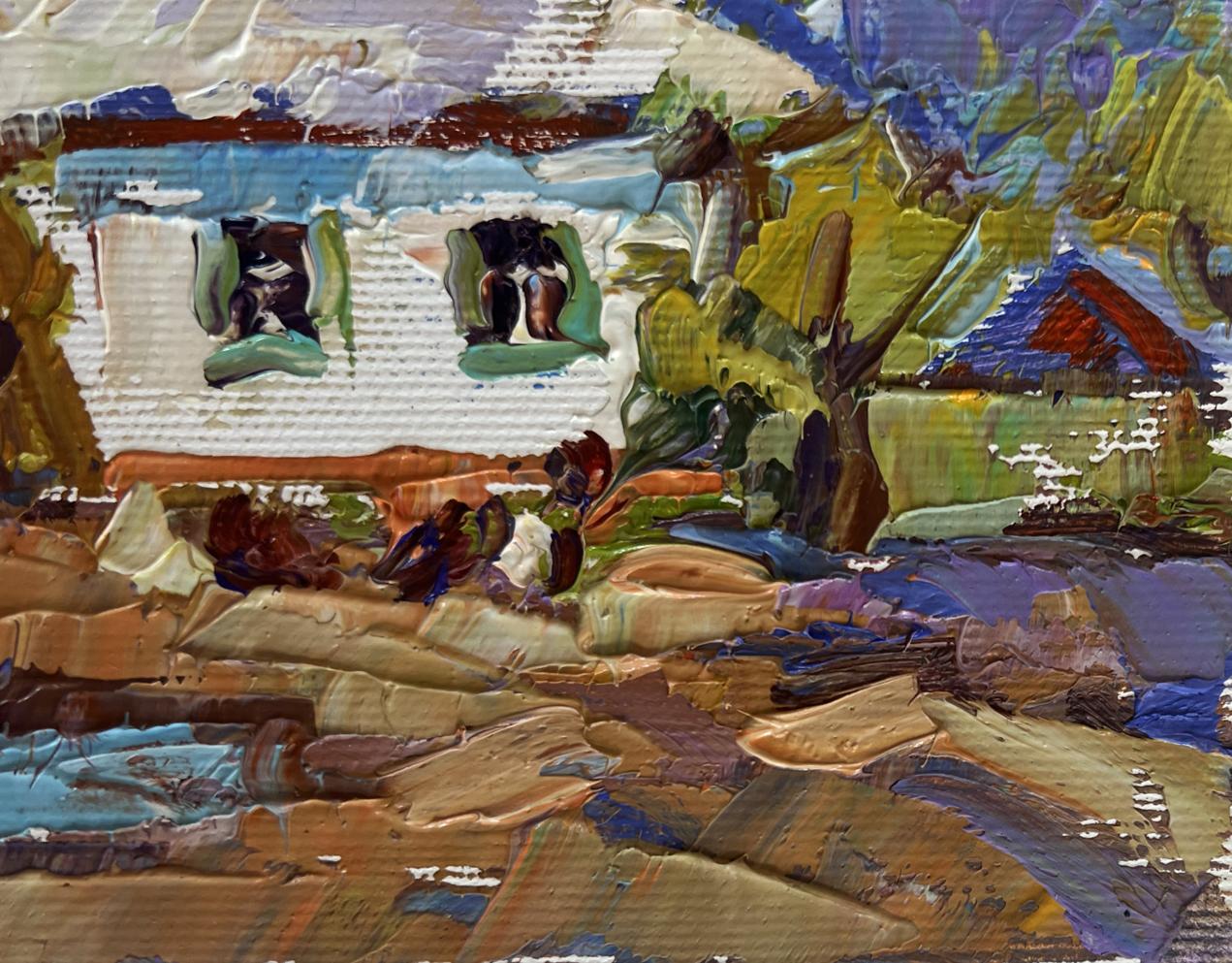 Impasto oil painting Spring days in the village by Oleksiy Ivanyuk