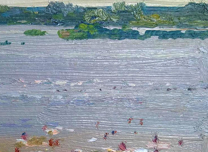 Textured impressionist oil painting of City Beach by Yury Konovalov