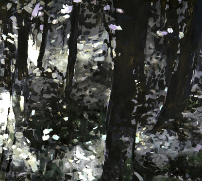 Oil painting Enlightenment Ed Potapenkov forest scene textured impressionistic