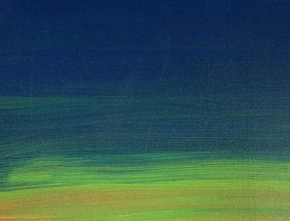 Abstract acrylic painting by Olga Melezhik: blue to green gradient