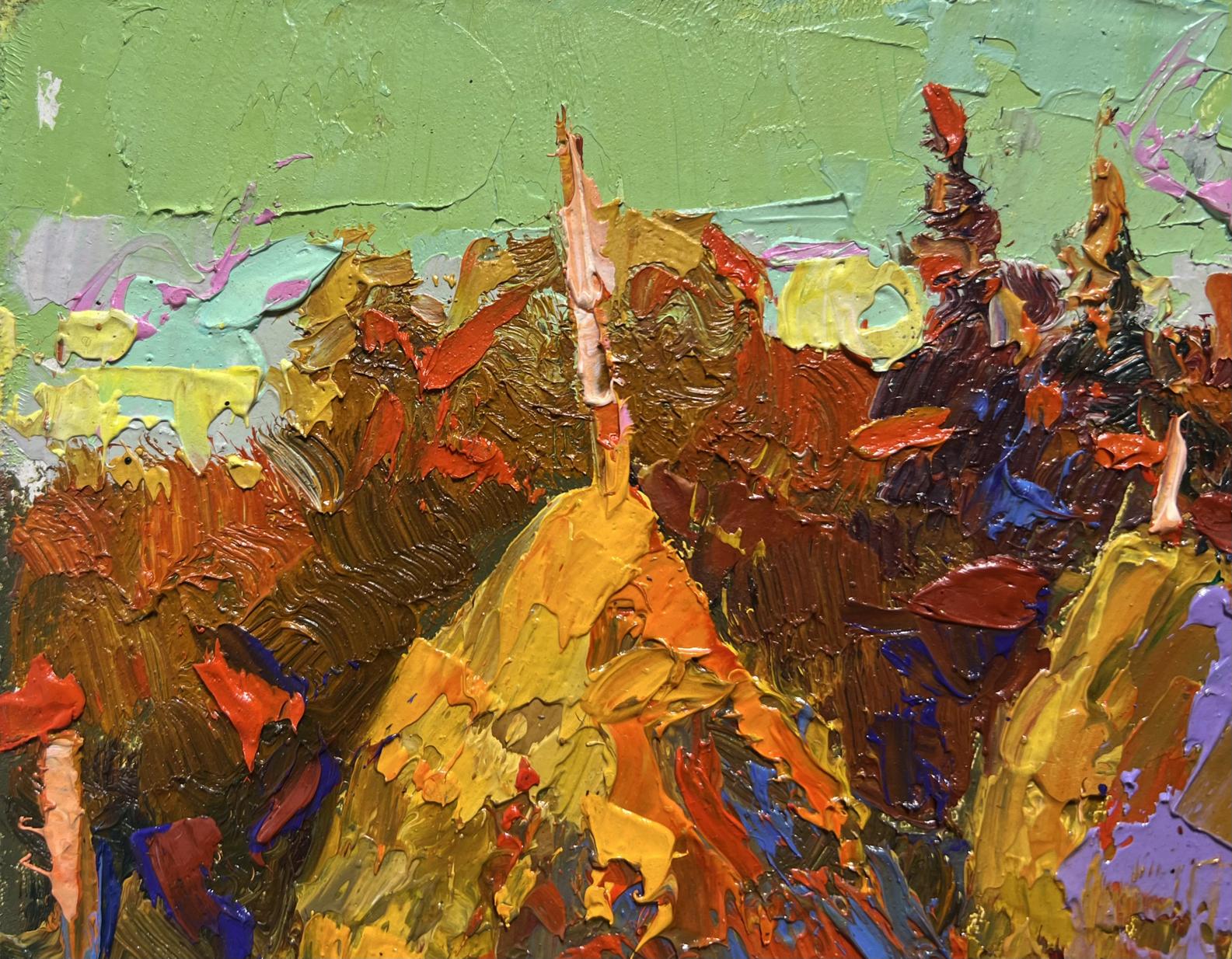 Vibrant impressionist oil painting The sun is setting by Oleksiy Ivanyuk