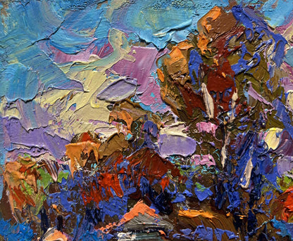 Vibrant oil painting Village freedom and relaxation by Oksana Ivanyuk