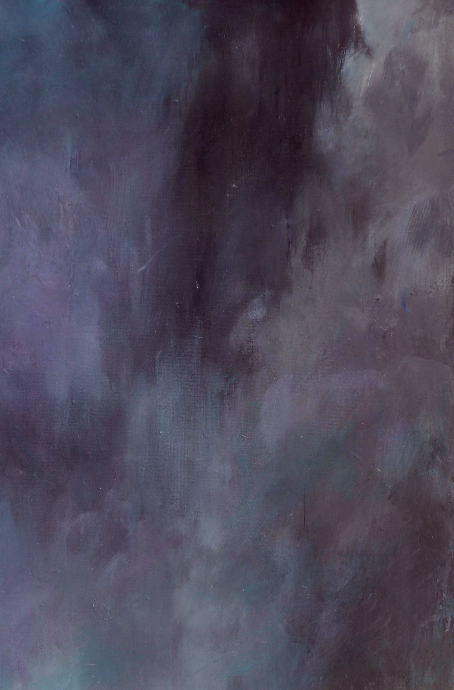 Abstract expressionist Oil painting Paradise Ed Potapenkov in purple gray teal