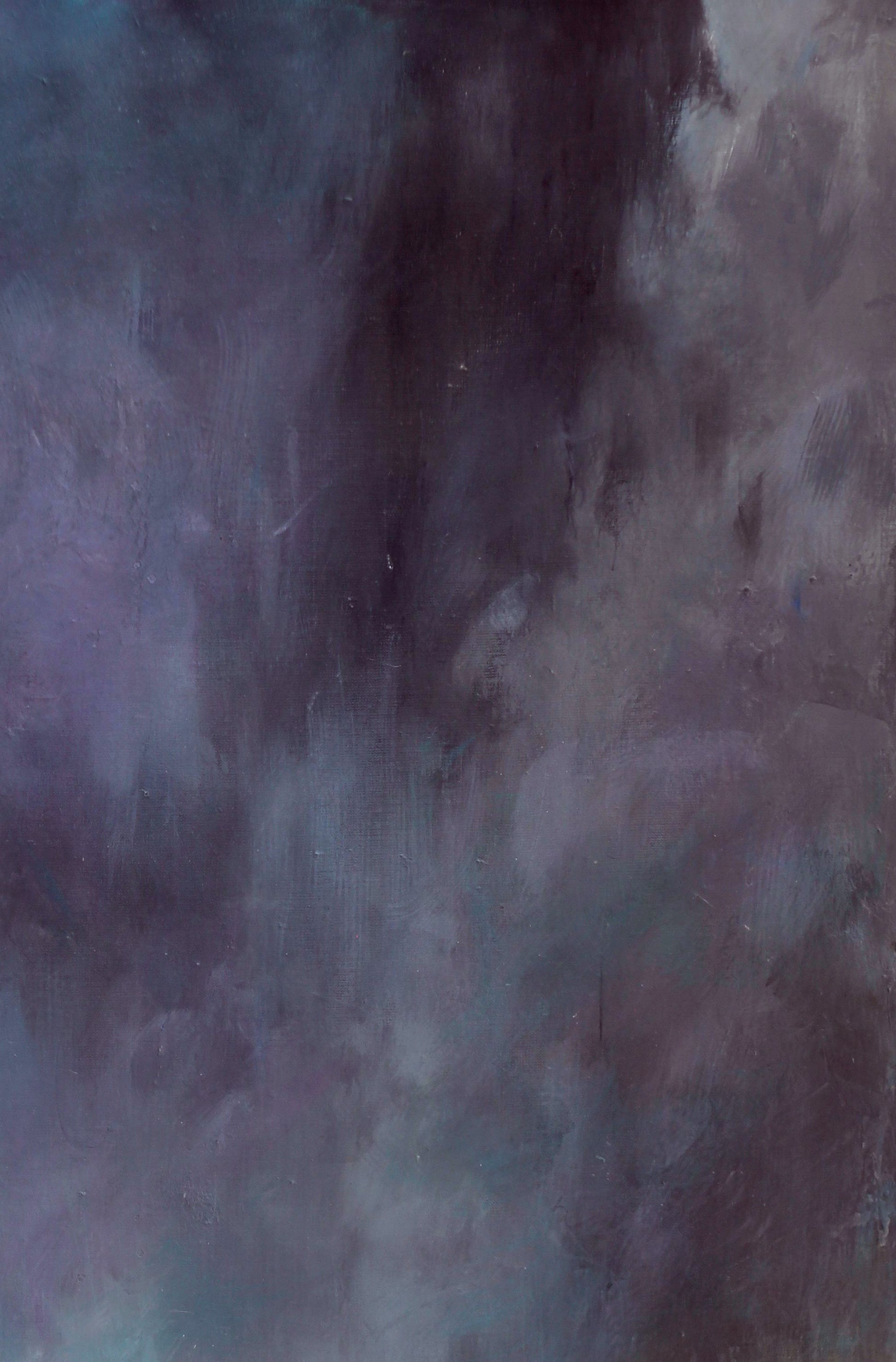 Abstract expressionist Oil painting Paradise Ed Potapenkov in purple gray teal