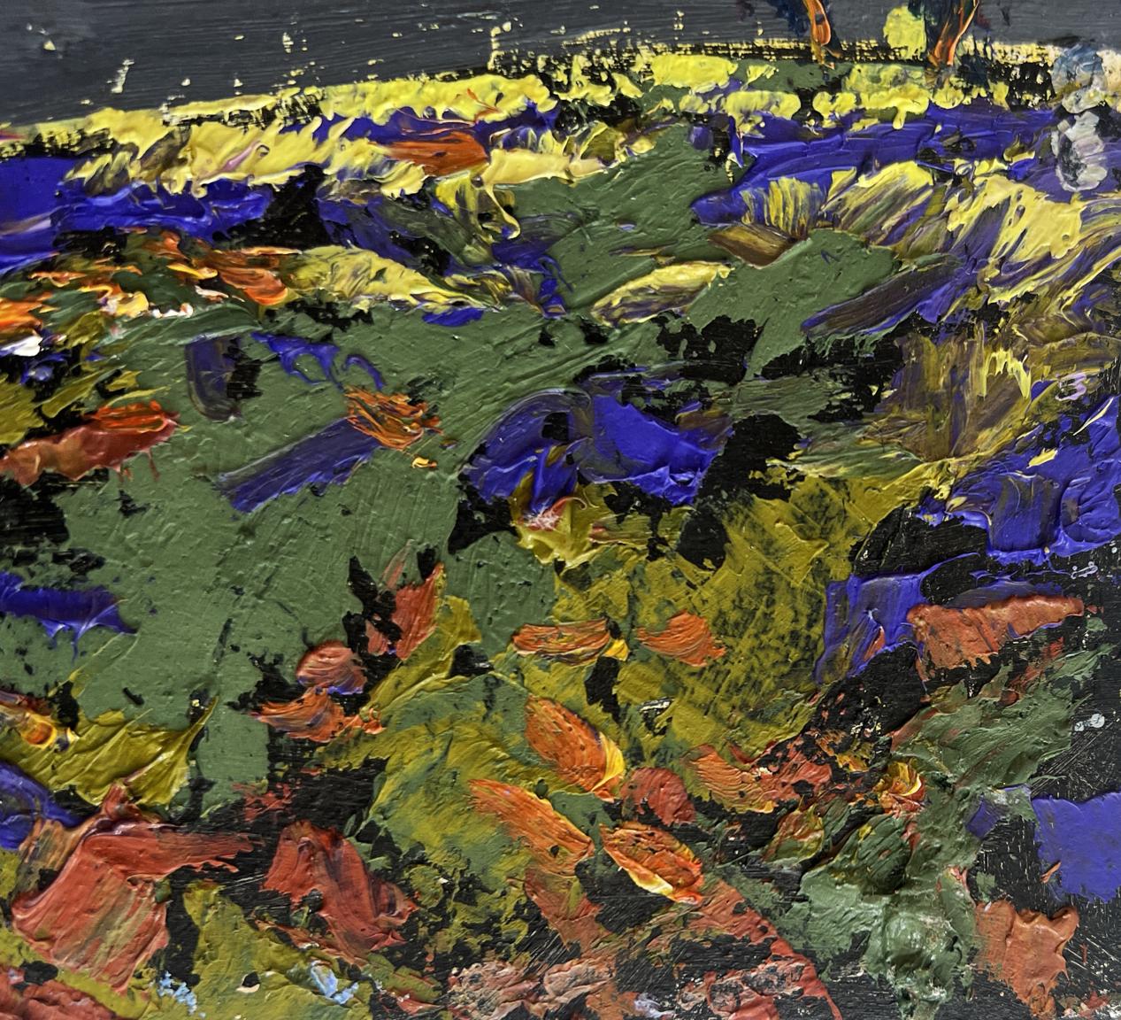 Vibrant abstract oil painting Far beyond the river by Oleksiy Ivanyuk