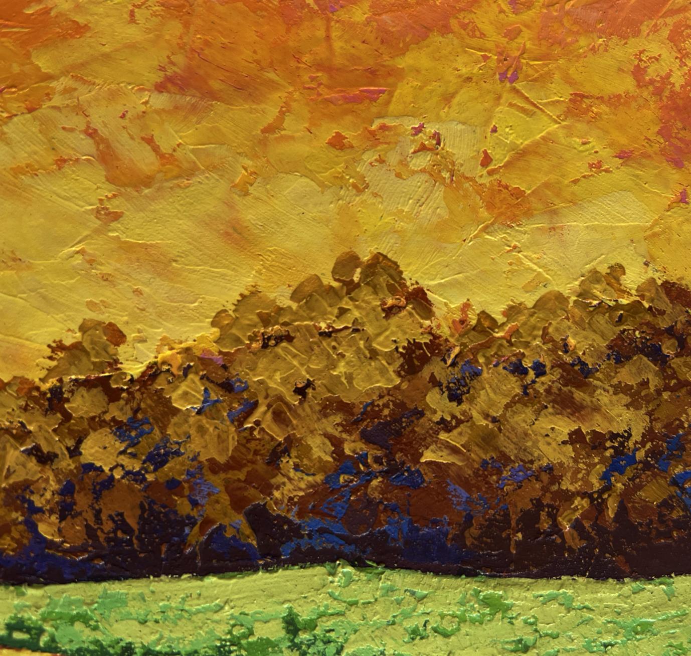 Oil painting Autumn evening in the field by V. Zadorozhnya