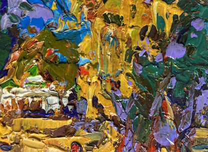 Vibrant impasto oil painting Alley in the autumn park by Oleksiy Ivanyuk