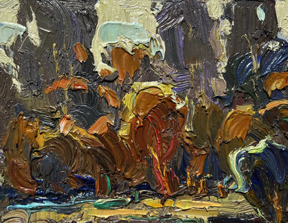 Oil painting Deep into the forest across the river by Oleksiy Ivanyuk