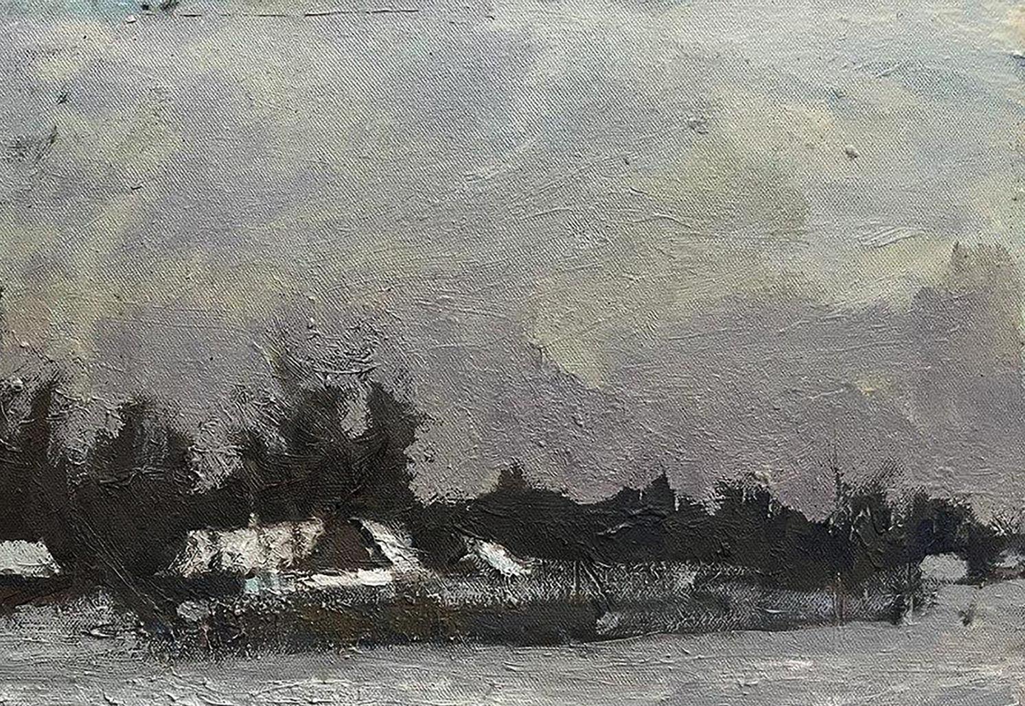 Oil painting After the winter snowstorm by Volodymyr Pashchenko