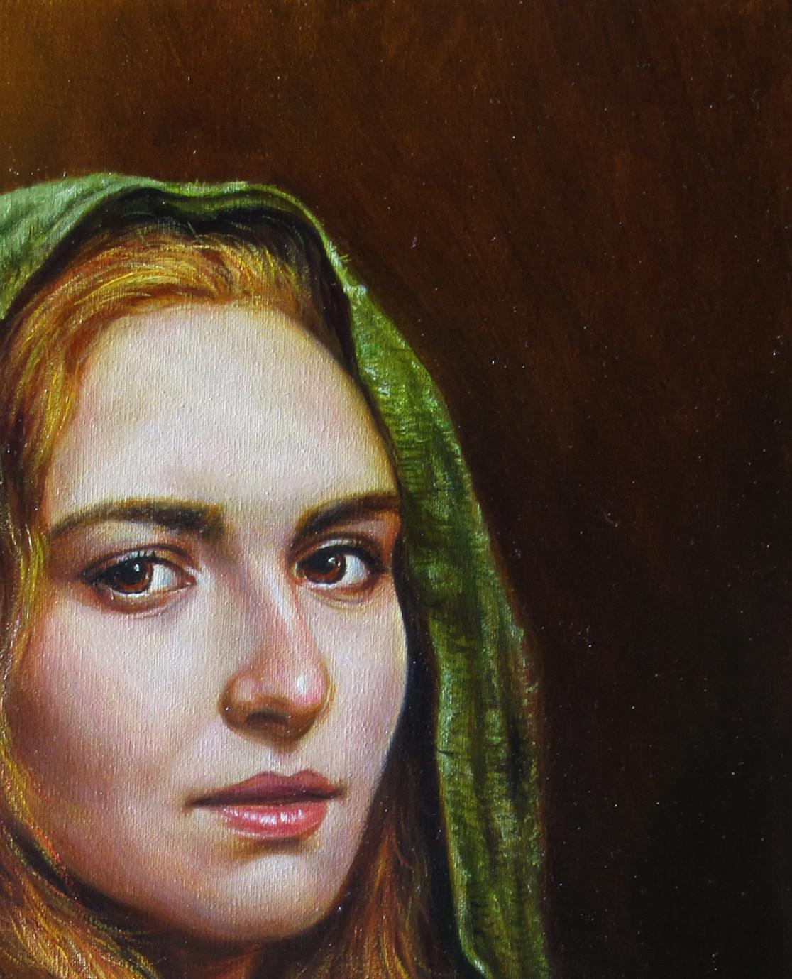 Oil painting Fox Valeriy Bulat portrait of woman with reddish-brown hair