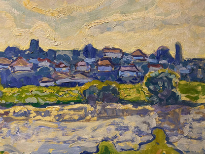 Impressionistic oil painting Morning in the village by Georgy Kolosovsky