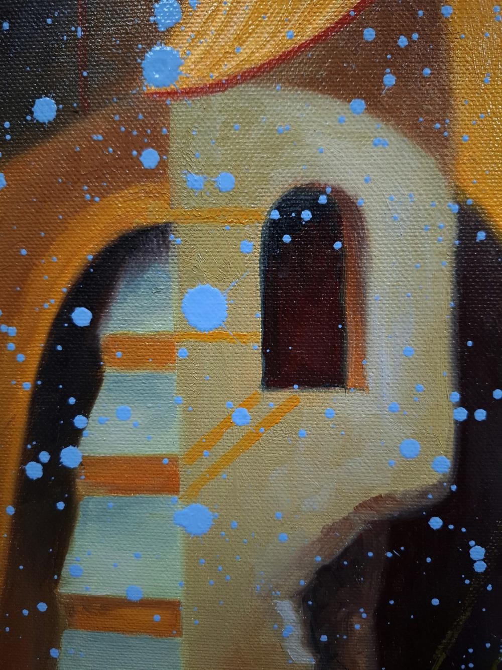 Abstract oil painting A person sees dreams by Sergiy Voichenko