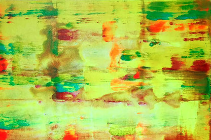 Vibrant abstract acrylic painting What color is yellow by Olga Melezhik