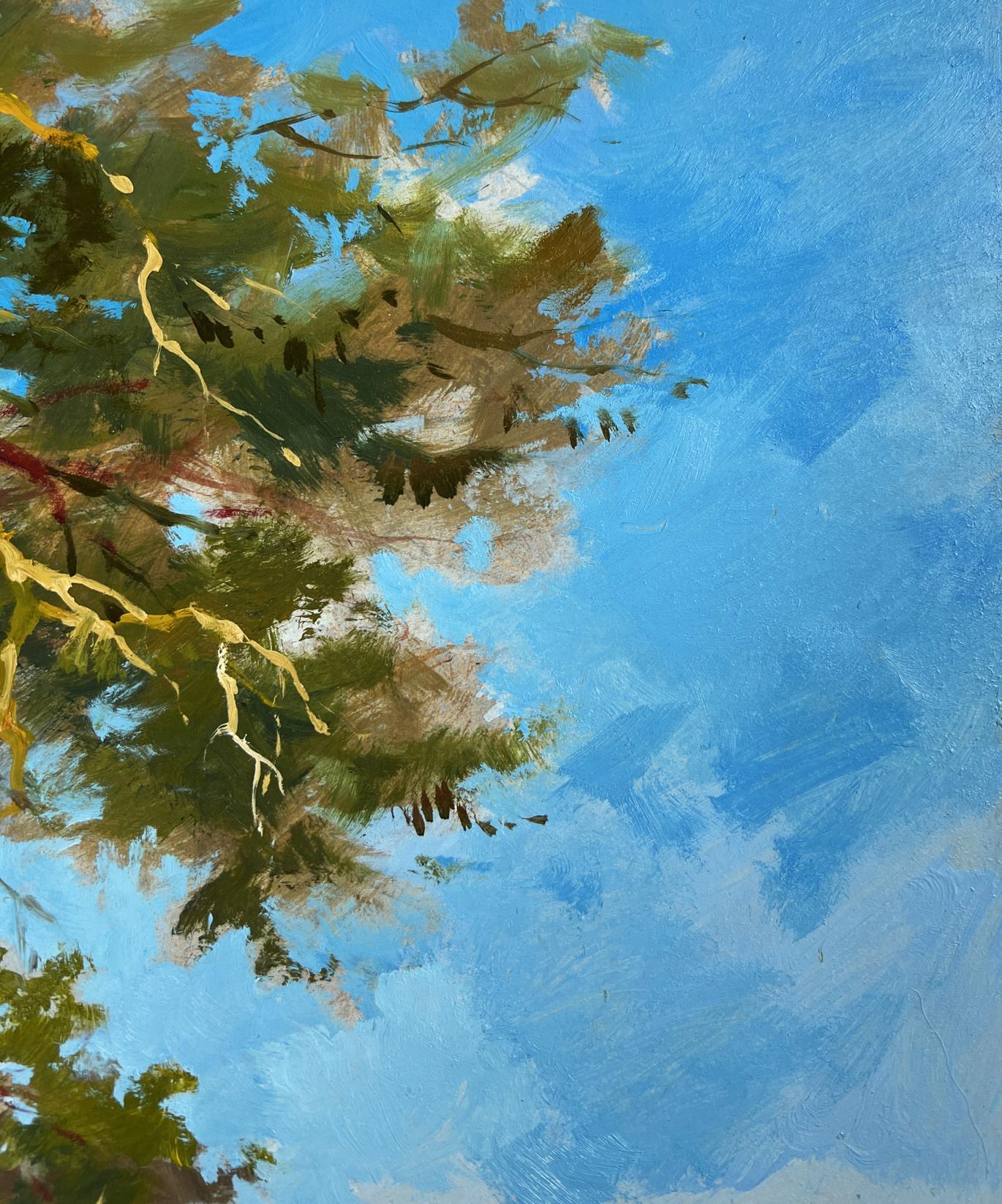 Oil painting Whisper of forest and water by Yuriy Suprunchuk: vibrant green tree