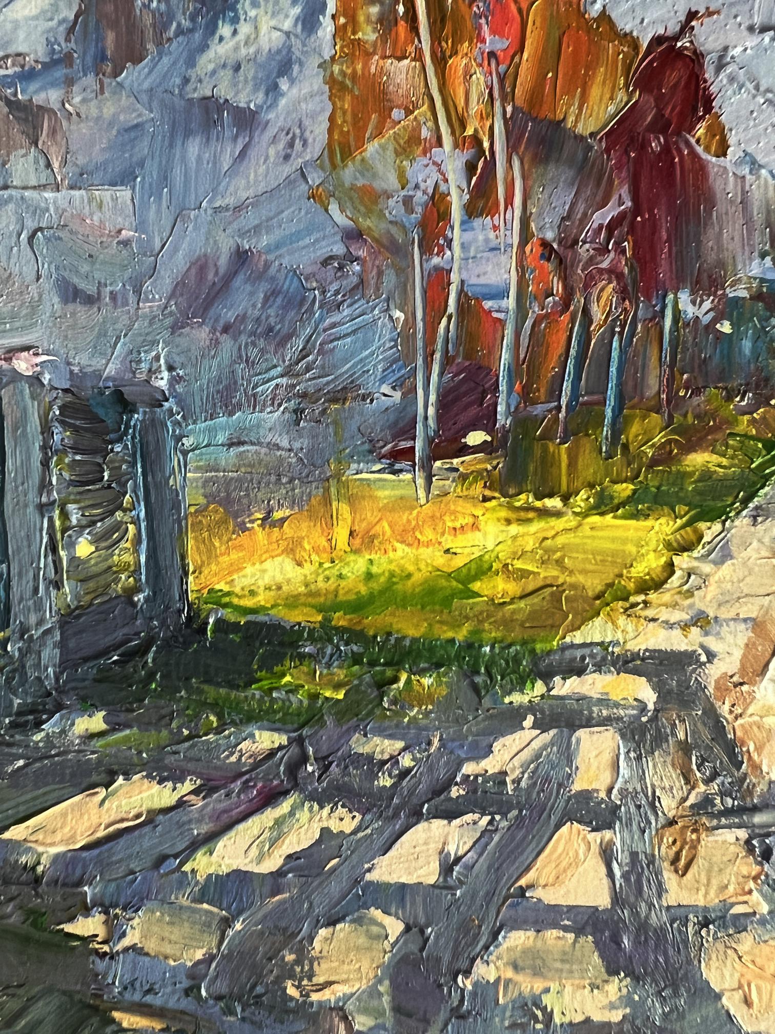 Vibrant impressionist oil painting Cold autumn wind by Boris Serdyuk