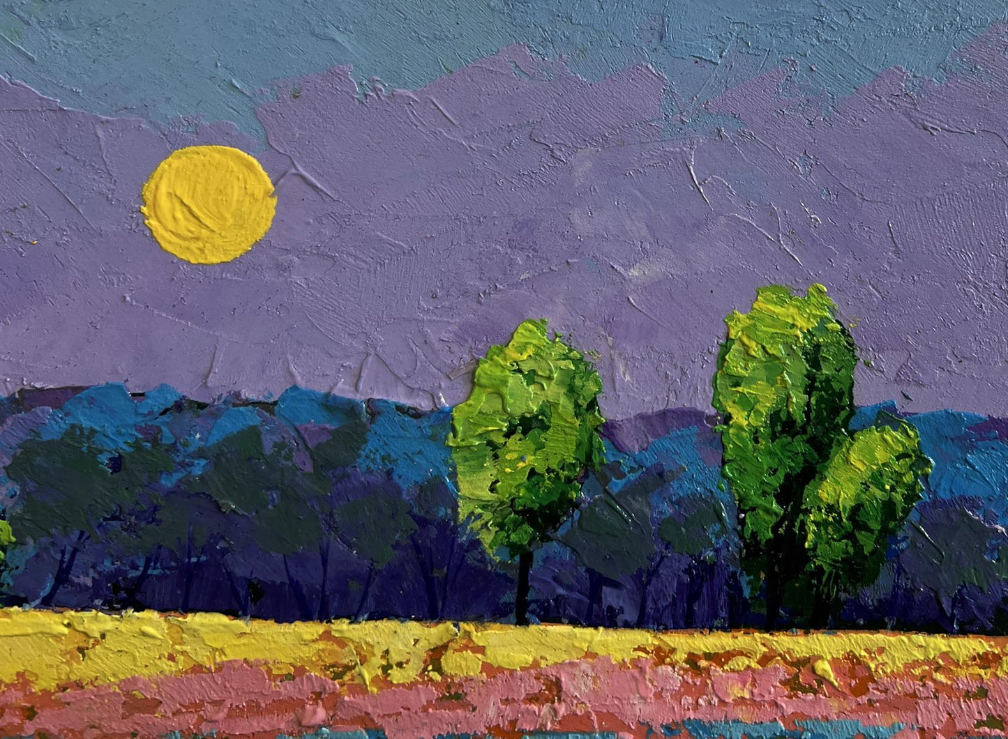 Vibrant oil painting Sounds of birds over summer expanse by V. Zadorozhnya
