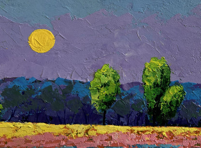 Vibrant oil painting Sounds of birds over summer expanse by V. Zadorozhnya