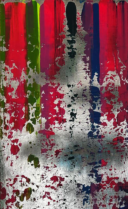 Acrylic painting Colorful waterfall by Olga Melezhik with bold stripes