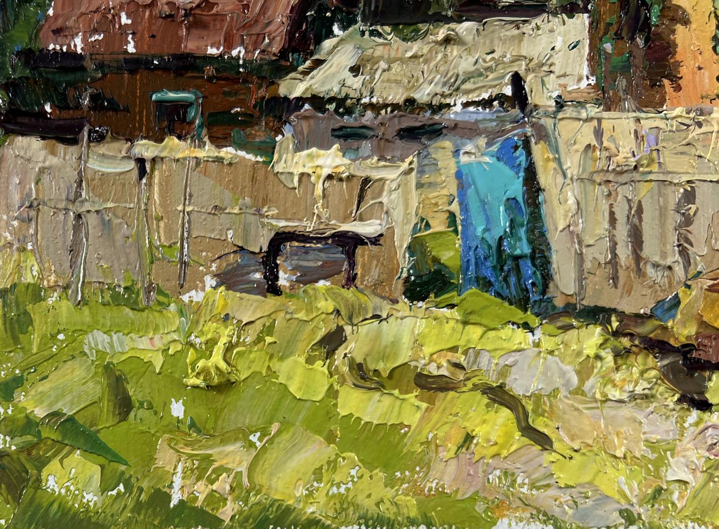 Oil painting Light at day’s end by Oleksiy Ivanyuk: vibrant rustic scene