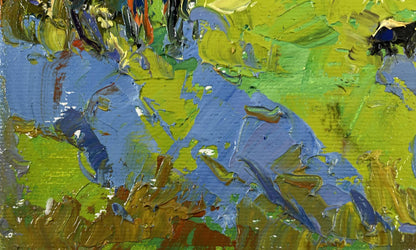 Vibrant abstract oil painting Gold on the Horizon by Oleksiy Ivanyuk