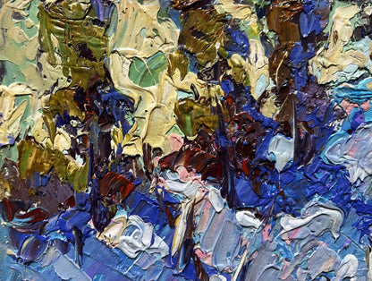 Large snowdrifts oil painting by Oleksiy Ivanyuk with vibrant impasto strokes