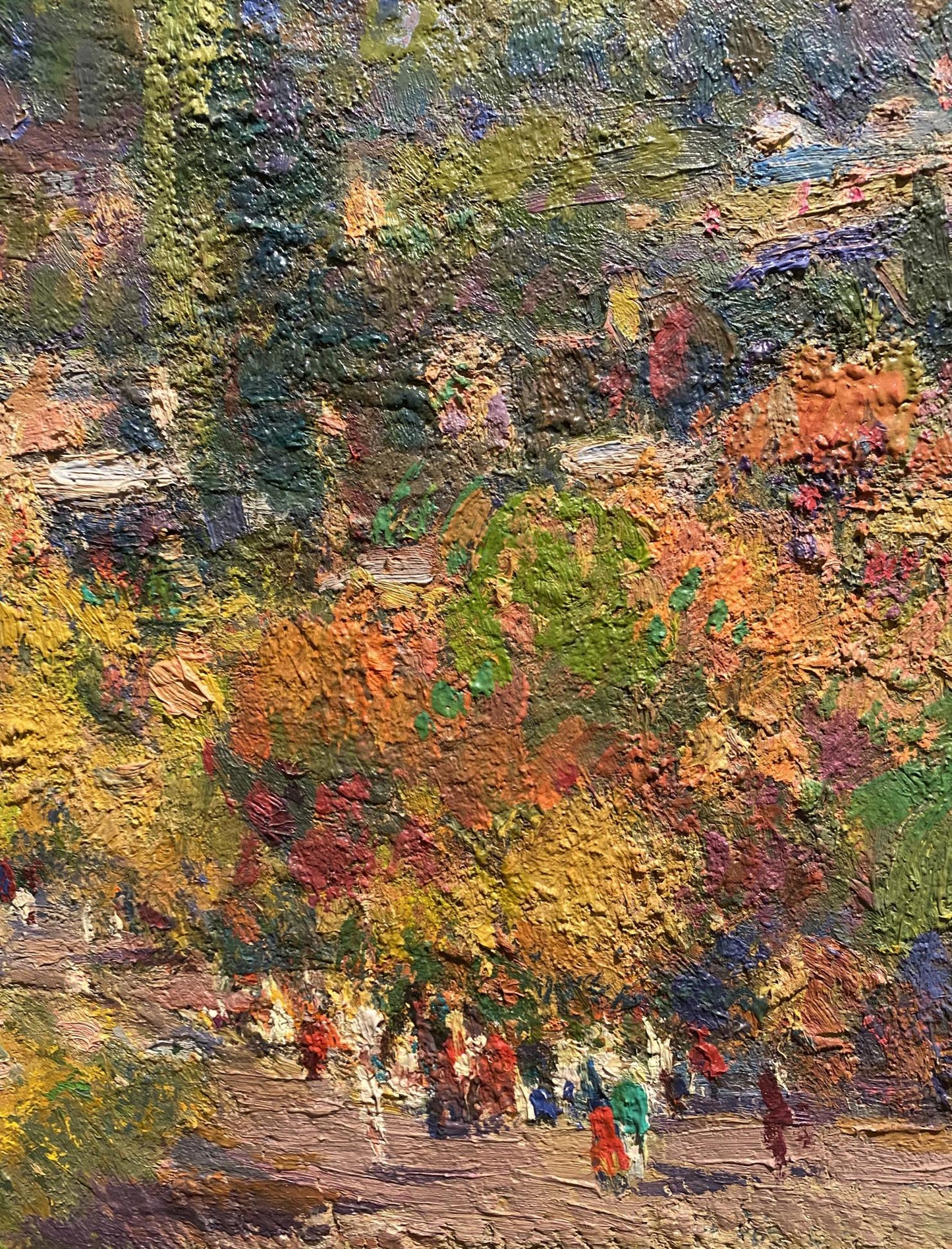 Textured impasto oil painting of Native Kyiv autumn landscape by unknown artist