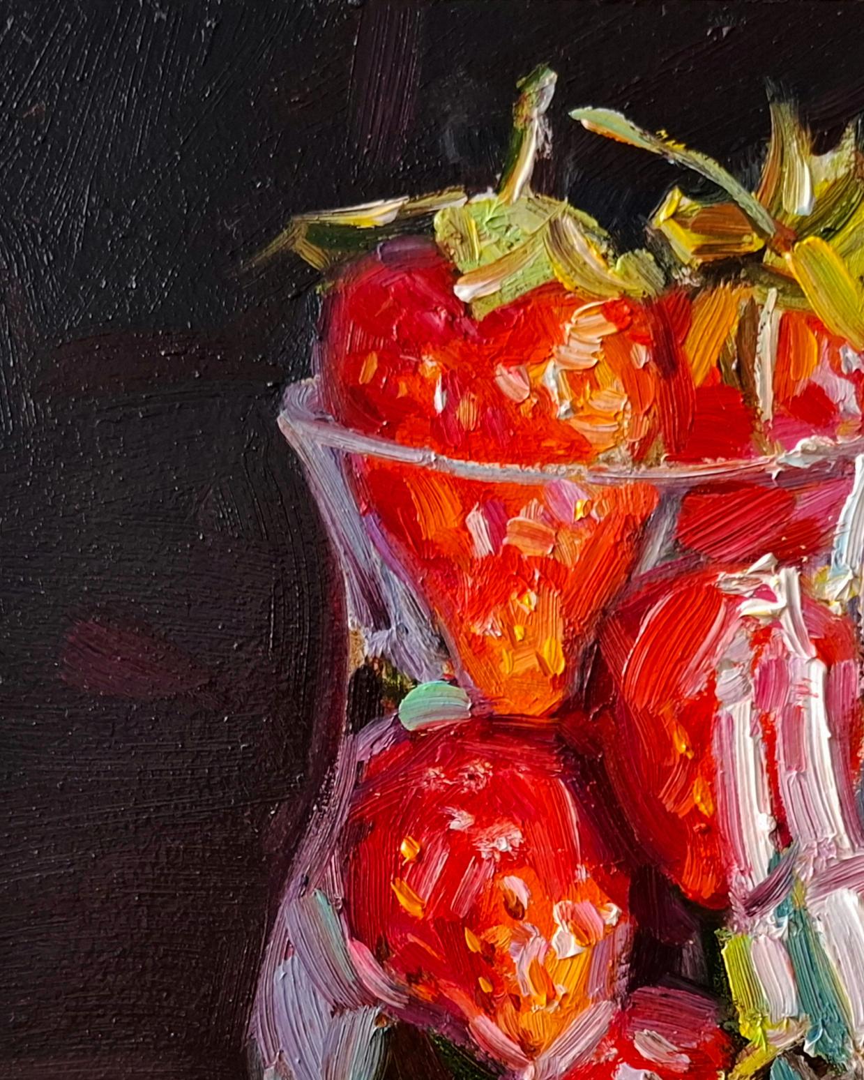 Oil painting Still life with strawberries by Vyacheslav Pereta