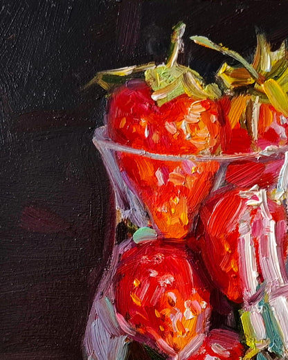 Oil painting Still life with strawberries by Vyacheslav Pereta