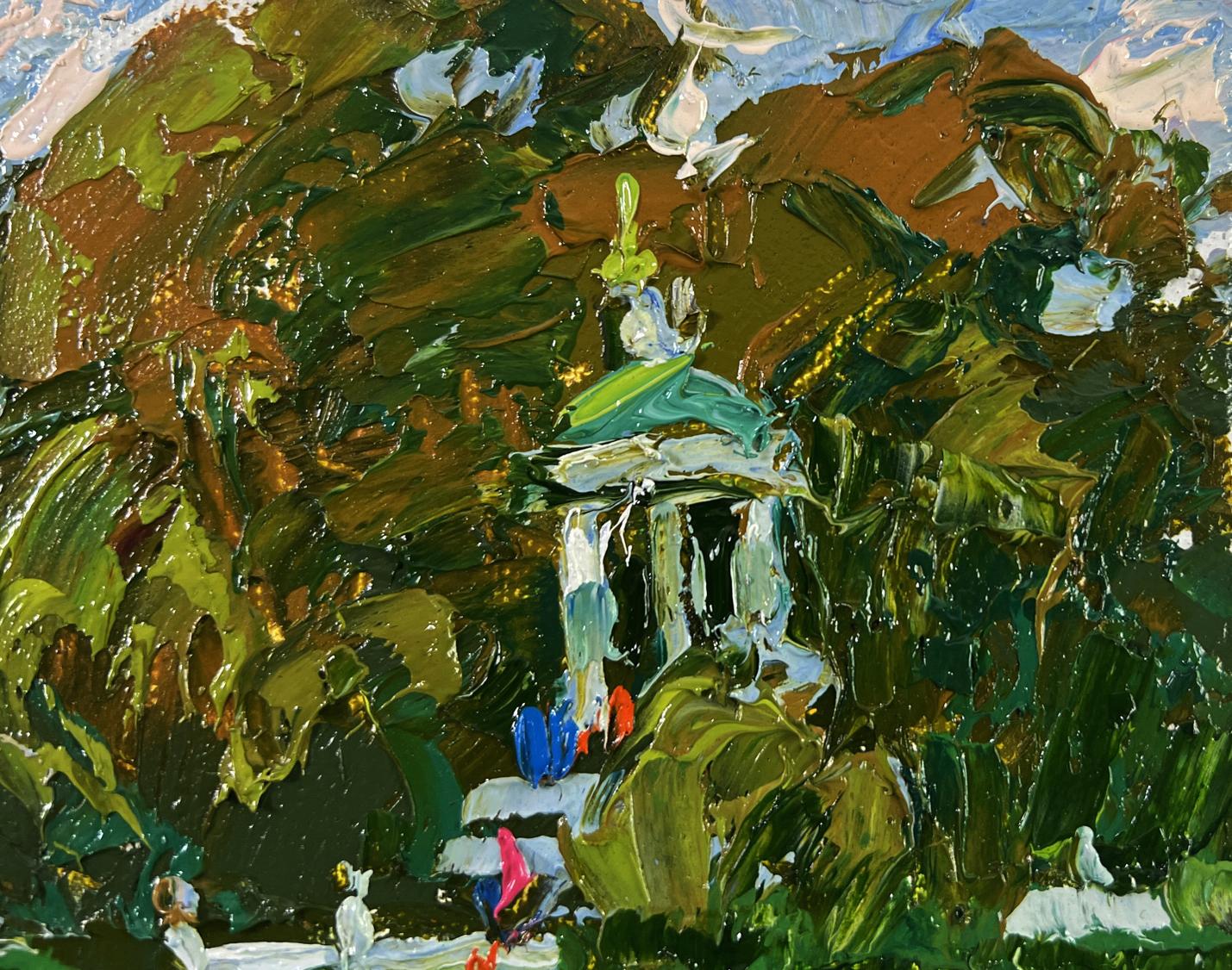 Oil painting Silence in the green heart of the garden by Oleksiy Ivanyuk