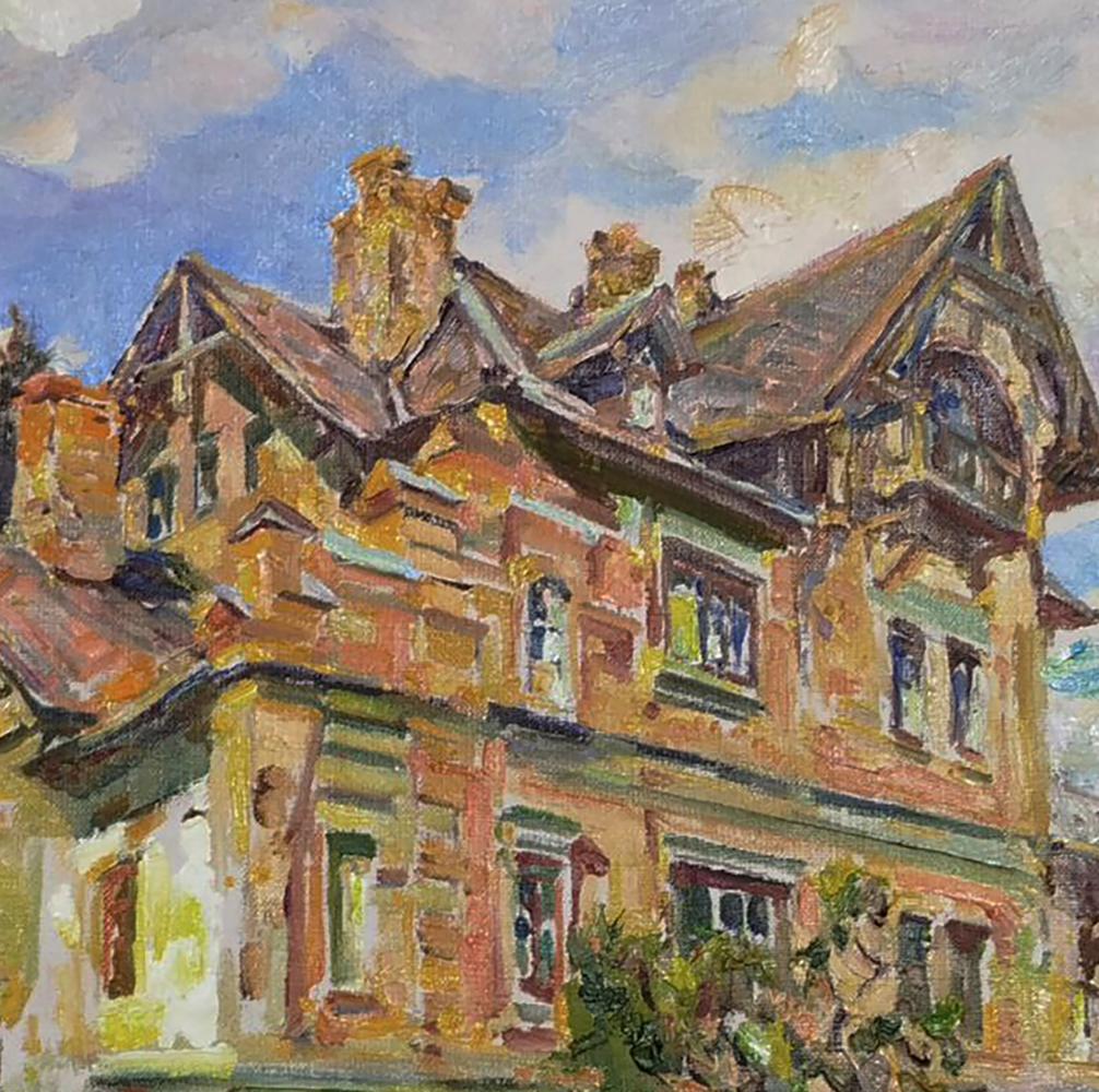 Oil painting of West side of the house by Leonid Pavlenko