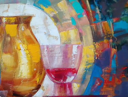 Abstract oil painting Flower Vases Anatoly Tarabanov