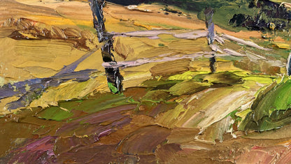 Oil painting Where the forest touches the mountains by Boris Serdyuk