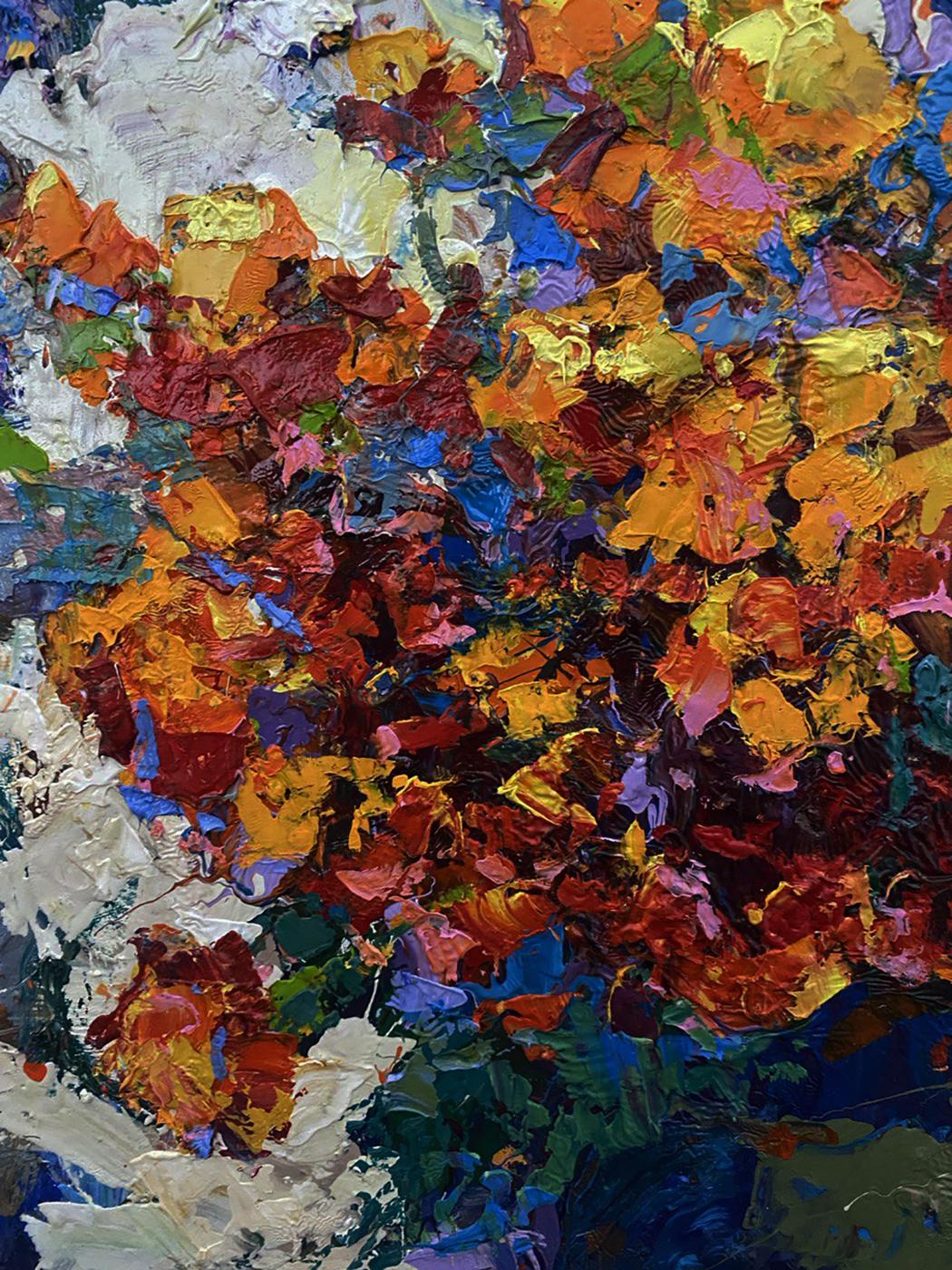 Vibrant Twisted Gentlemen oil painting by Oksana Ivanyuk with bold textured strokes