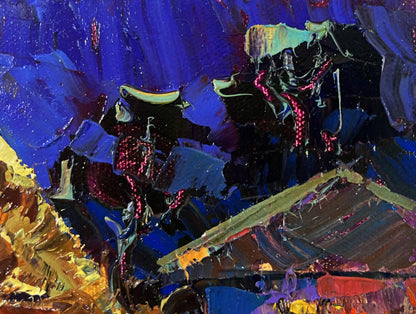 Vibrant oil painting Stars twinkle in a calm sky by Oksana Ivanyuk