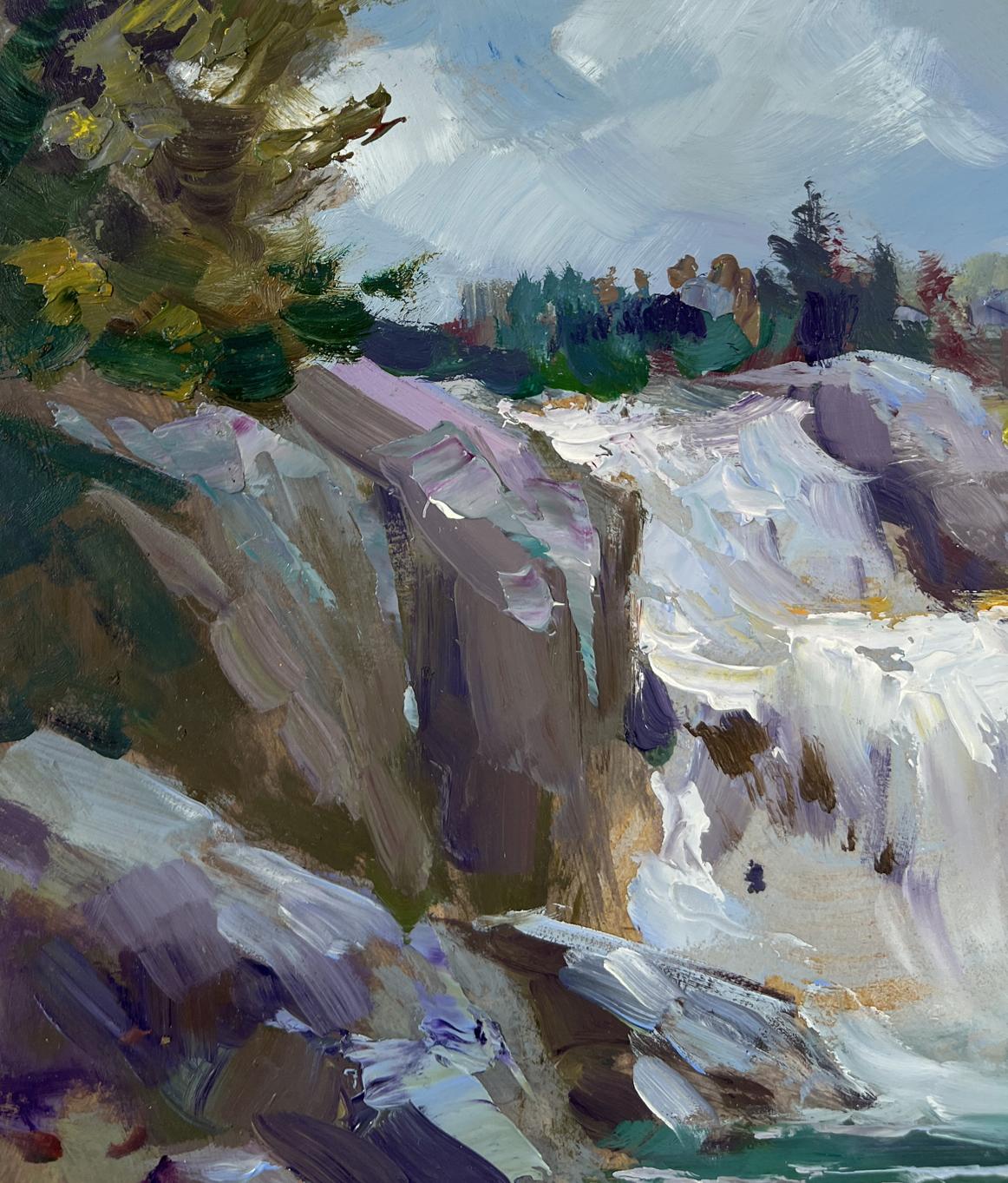 Oil painting of mountain waterfall by Yuriy Suprunchuk