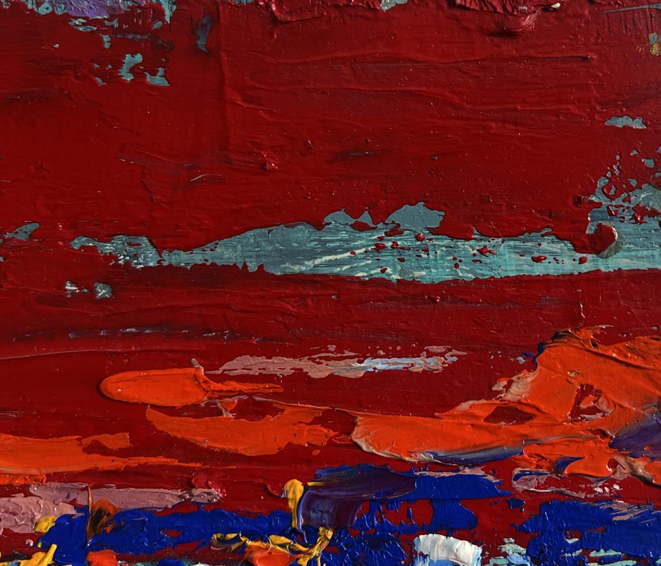 Vibrant Crimson Winter Evening oil painting by Oleksiy Ivanyuk