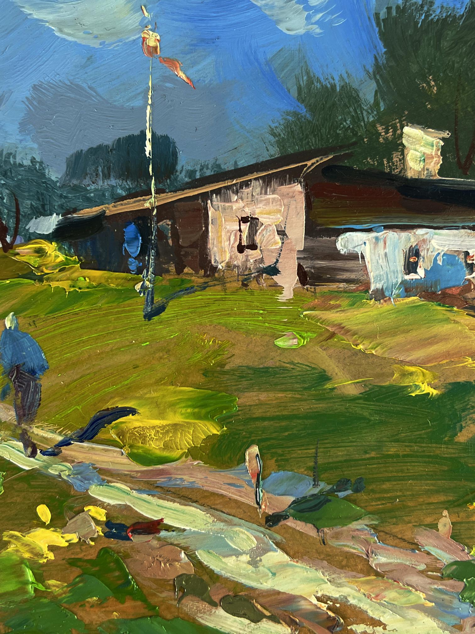Oil painting The way home by Yuriy Suprunchuk, vibrant rustic countryside scene