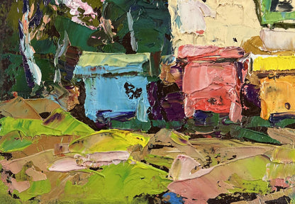 Vibrant Spring is coming to the yard oil painting by Oleksiy Ivanyuk
