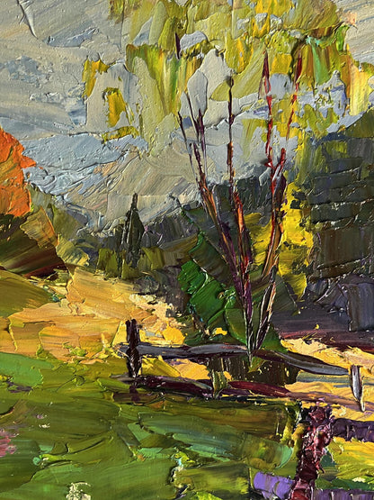 Oil painting of autumn mountain meadows by Boris Serdyuk