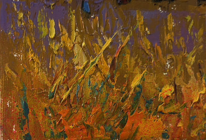 Oil painting Night on the field by Oleksiy Ivanyuk abstract textured art