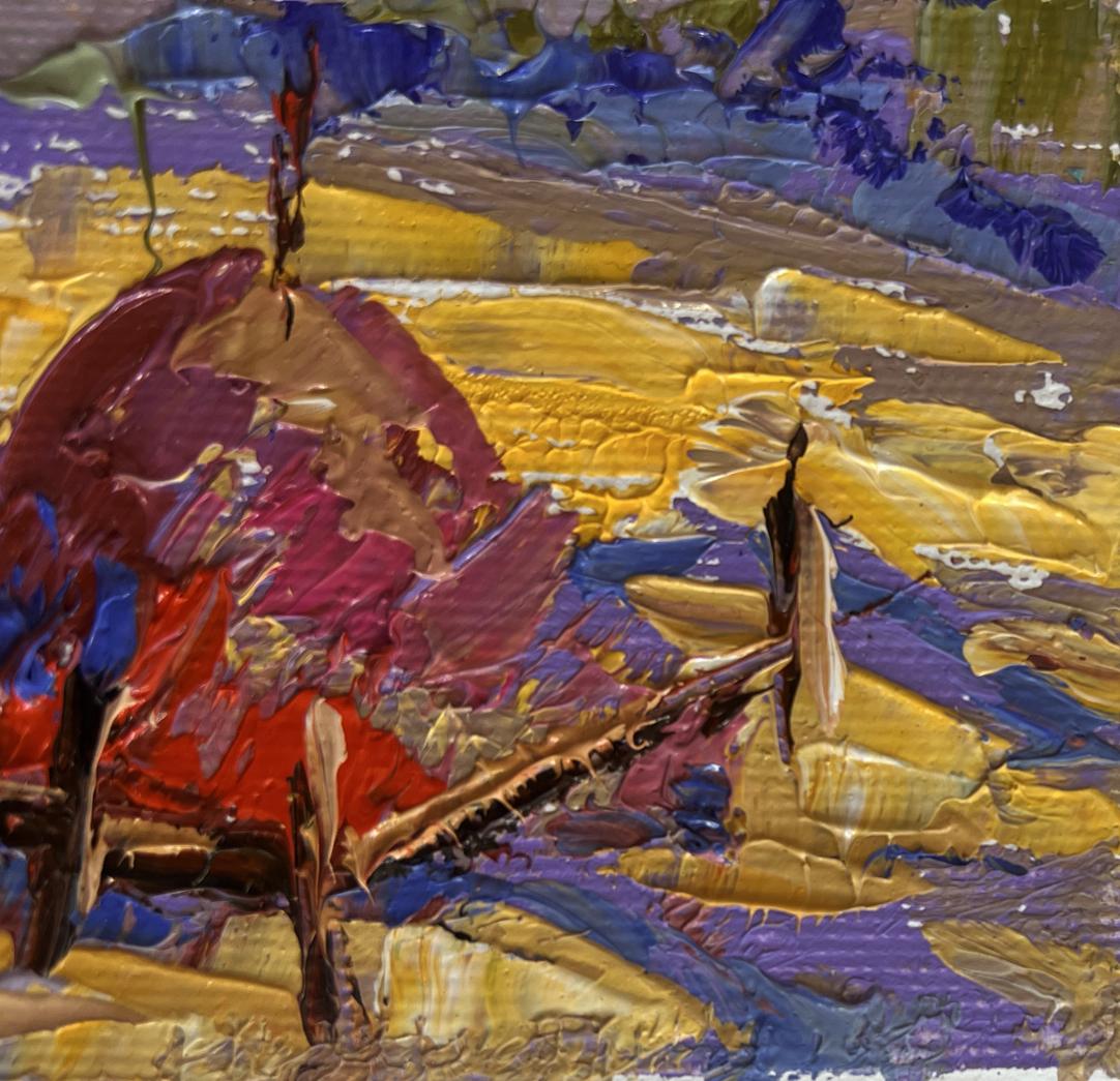 Vibrant impressionist oil painting of autumn golden fields by Oleksiy Ivanyuk