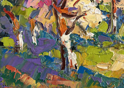 Vibrant impressionist oil painting Ray of spring morning by Oksana Ivanyuk