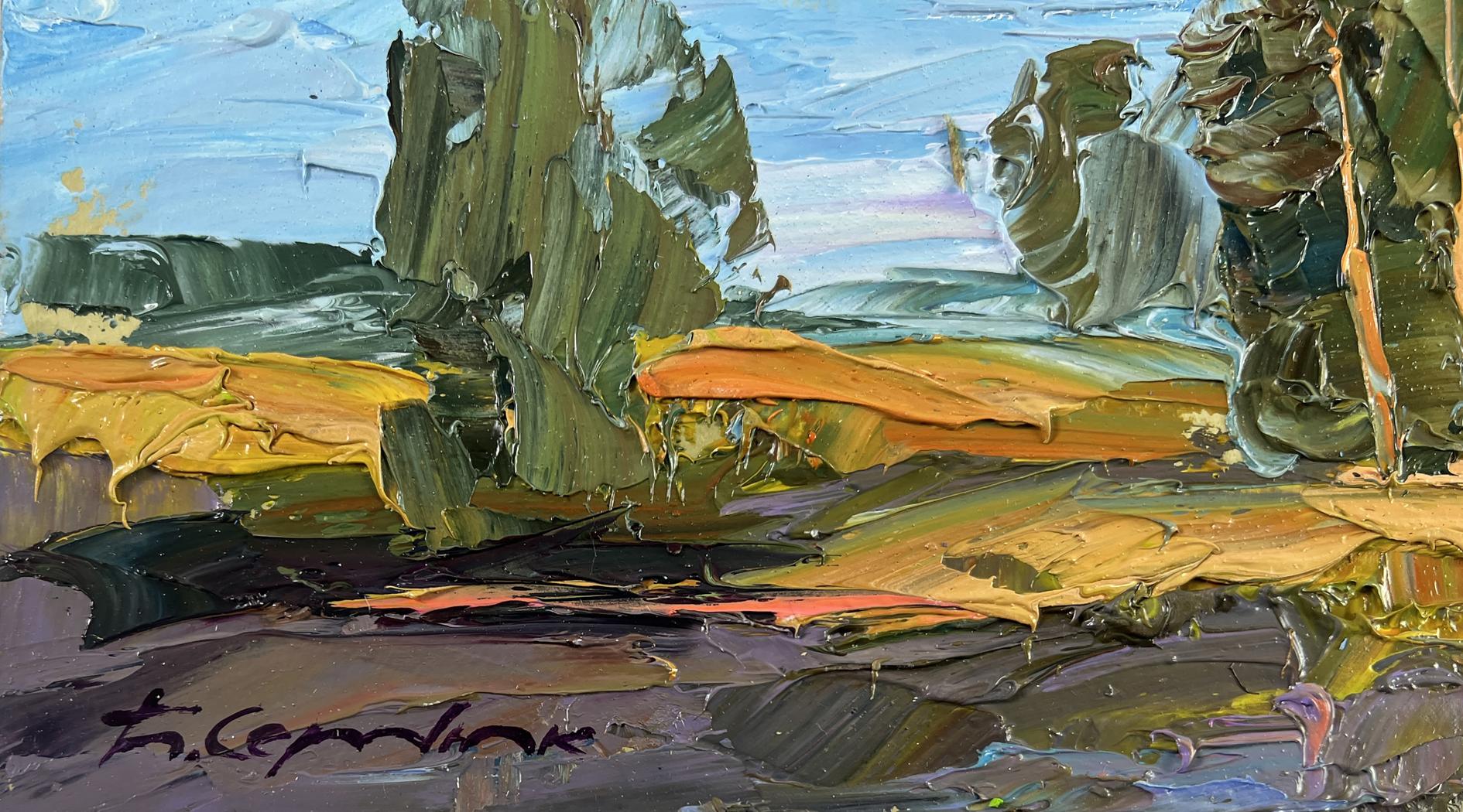 Impressionistic oil painting A day filled with sunshine by Boris Serdyuk