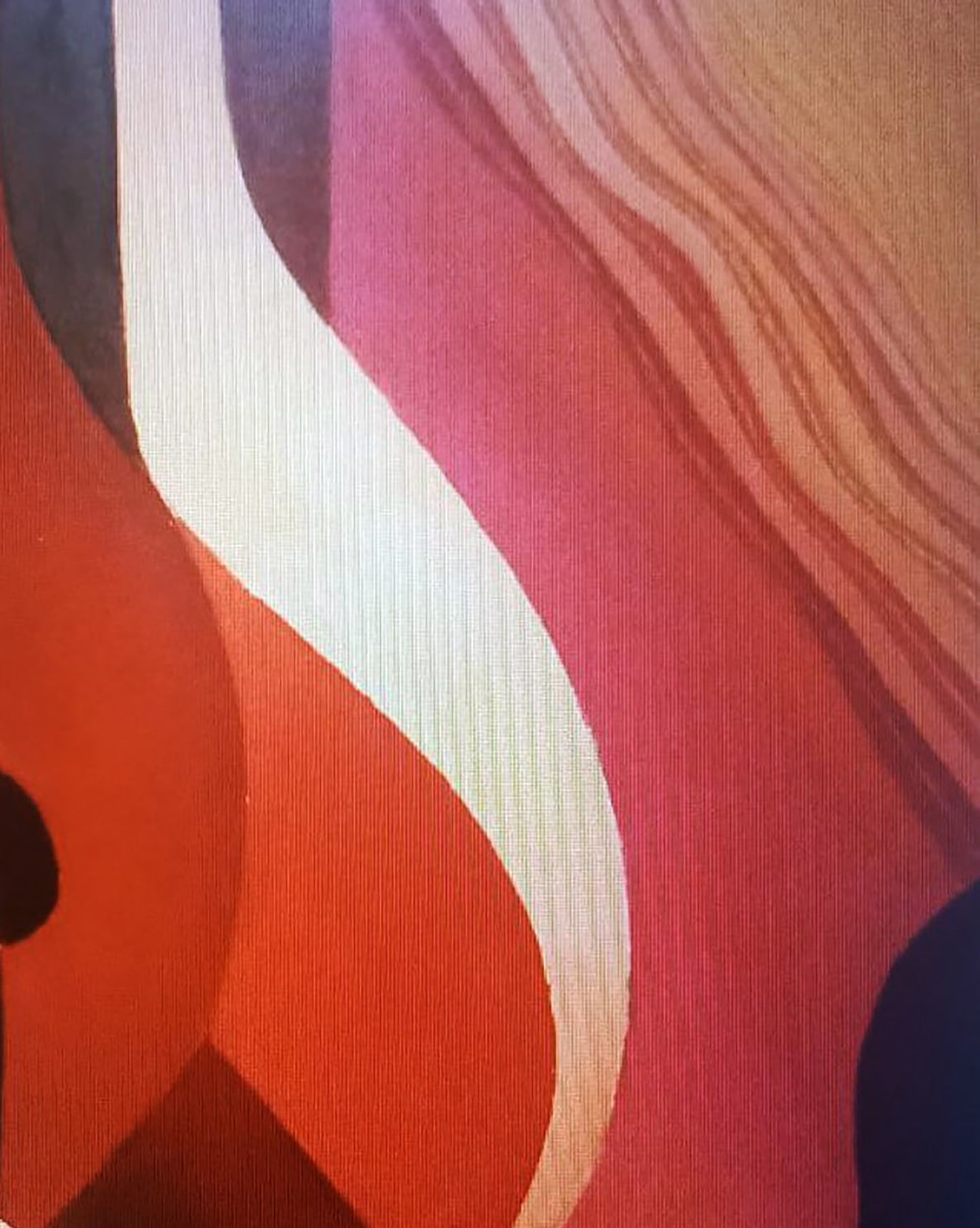 Oil painting Red shaping by Alexander Strashevich abstract curves