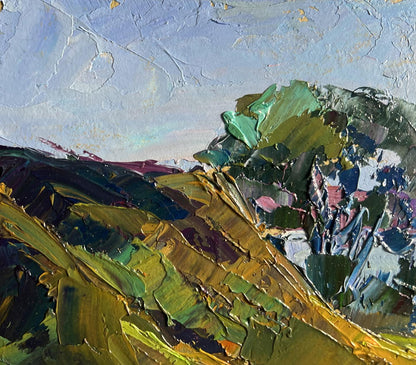 Textured impressionist oil painting The road to the river by Boris Serdyuk