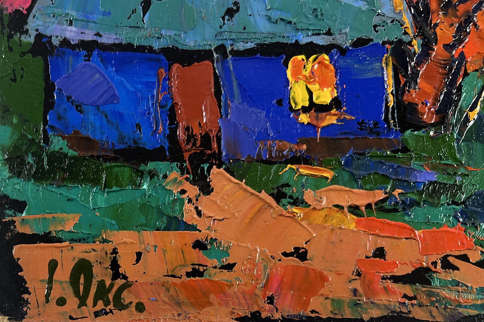 Vibrant impressionist oil painting When evening falls over the land by Oksana Ivanyuk