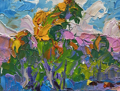 Vibrant impressionist oil painting Autumn colors of nature by Oleksiy Ivanyuk