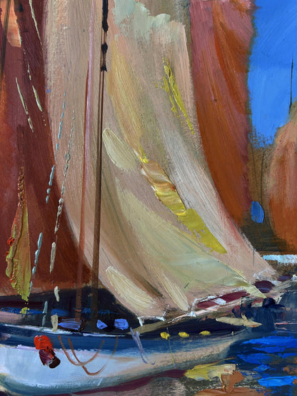 Vibrant impressionist oil painting Sail full of wind by Yuriy Suprunchuk